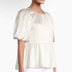 Lilly Pulitzer Blakelynn Ivory Elbow Sleeve Blouse NWT